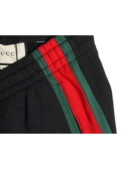 Gucci Side webbing double G embroidered lettering shorts,Gucci