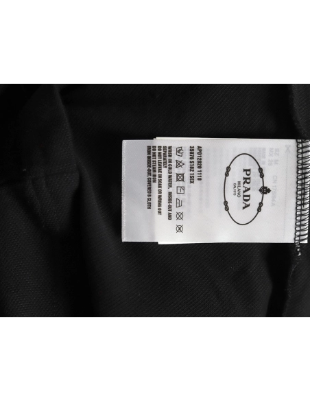 Prada chest triangle logo double bars short sleeve polo shirt TSK3,Prada