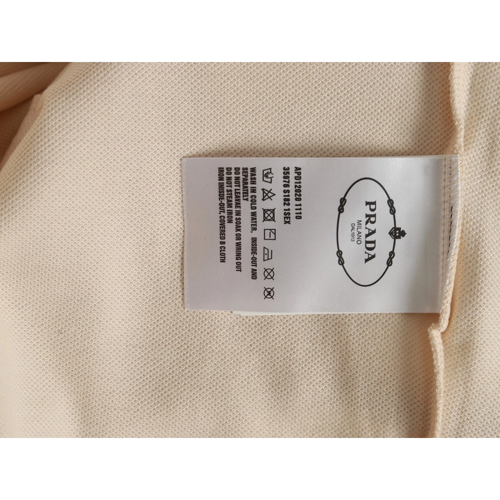 Prada chest triangle logo double bars short sleeve polo shirt,Prada