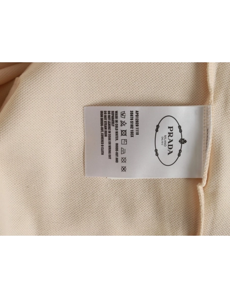 Prada chest triangle logo double bars short sleeve polo shirt,Prada
