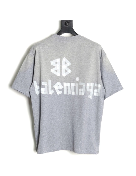 Balenciaga Grey Masking Tape Short Sleeve T-Shirt,Balenciaga