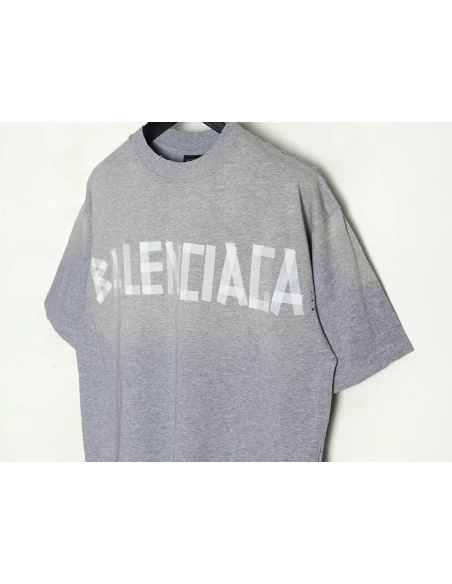 Balenciaga Grey Masking Tape Short Sleeve T-Shirt,Balenciaga