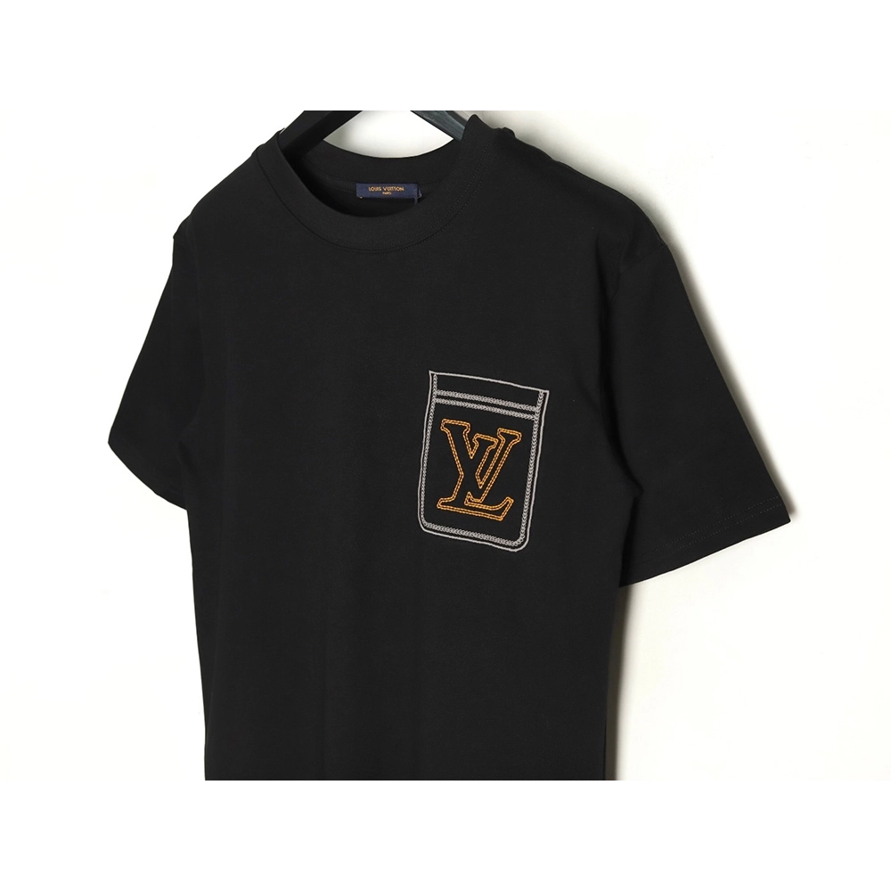 Louis Vuitton Line Fake Pockets Embroidered Short Sleeves TSK1,Louis Vuitton