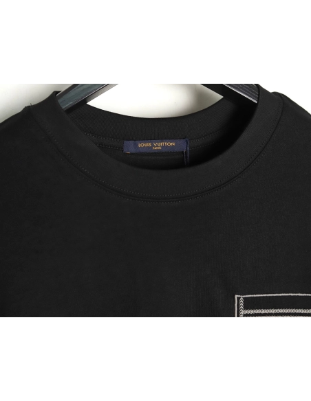 Louis Vuitton Line Fake Pockets Embroidered Short Sleeves TSK1,Louis Vuitton