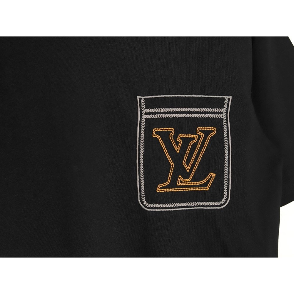Louis Vuitton Line Fake Pockets Embroidered Short Sleeves TSK1,Louis Vuitton