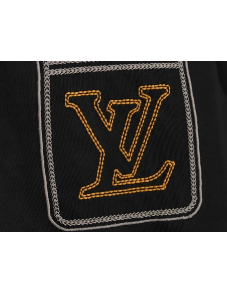 Louis Vuitton Line Fake Pockets Embroidered Short Sleeves TSK1,Louis Vuitton