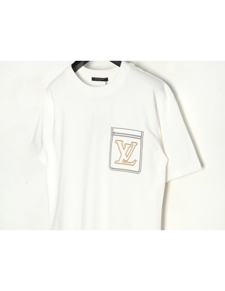 Louis Vuitton Line Fake Pockets Embroidered Short Sleeves,Louis Vuitton
