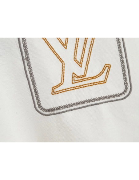 Louis Vuitton Line Fake Pockets Embroidered Short Sleeves,Louis Vuitton