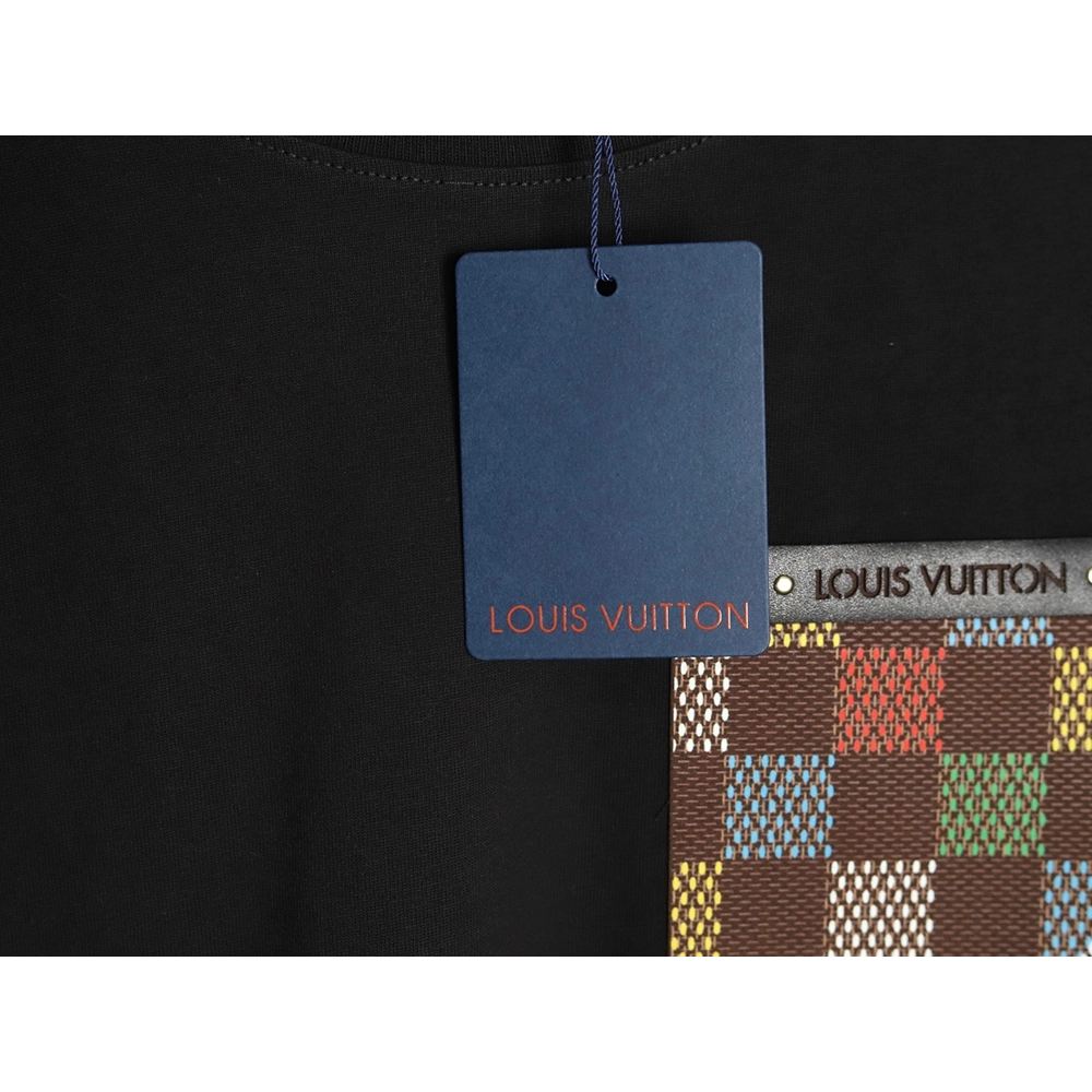 Louis Vuitton Checkerboard Leather Patches Pocket Short Sleeves TSK1,Louis Vuitton