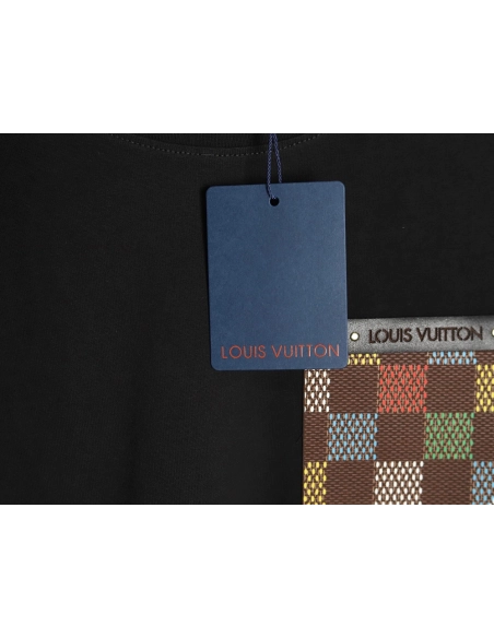 Louis Vuitton Checkerboard Leather Patches Pocket Short Sleeves TSK1,Louis Vuitton