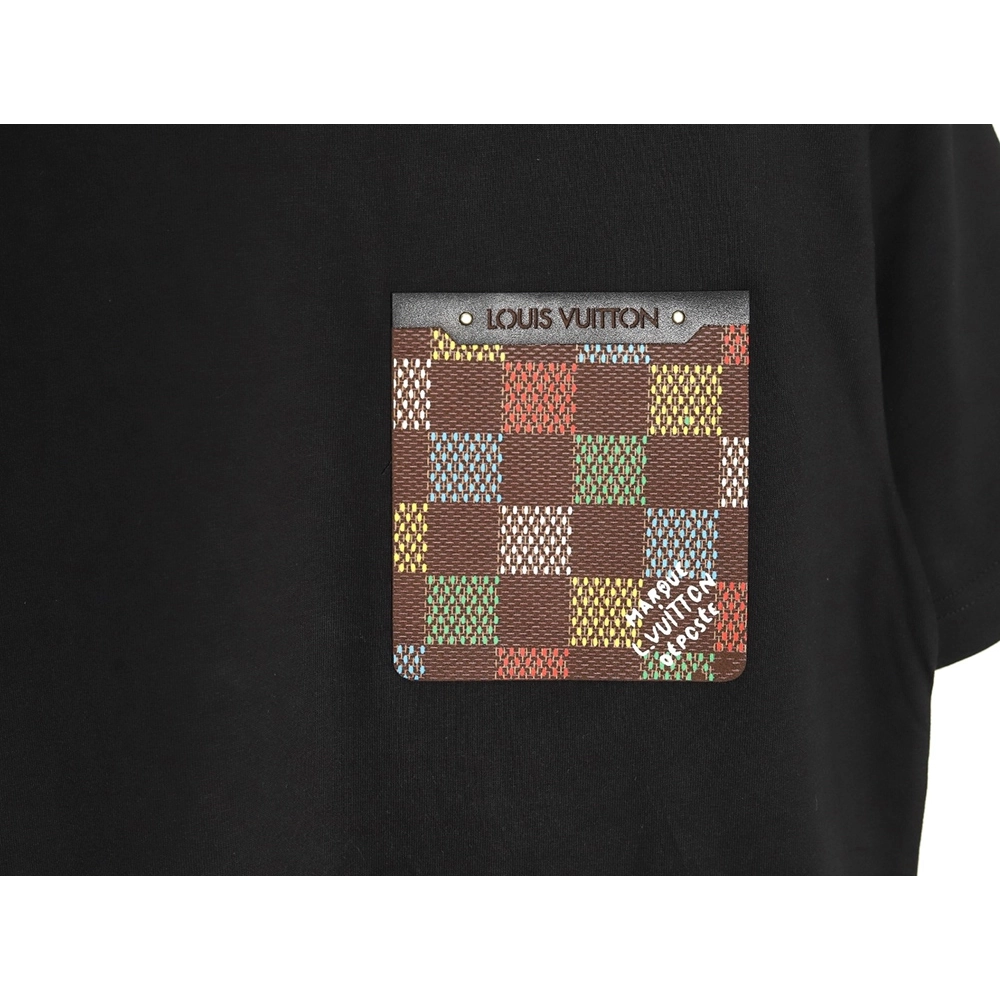 Louis Vuitton Checkerboard Leather Patches Pocket Short Sleeves TSK1,Louis Vuitton