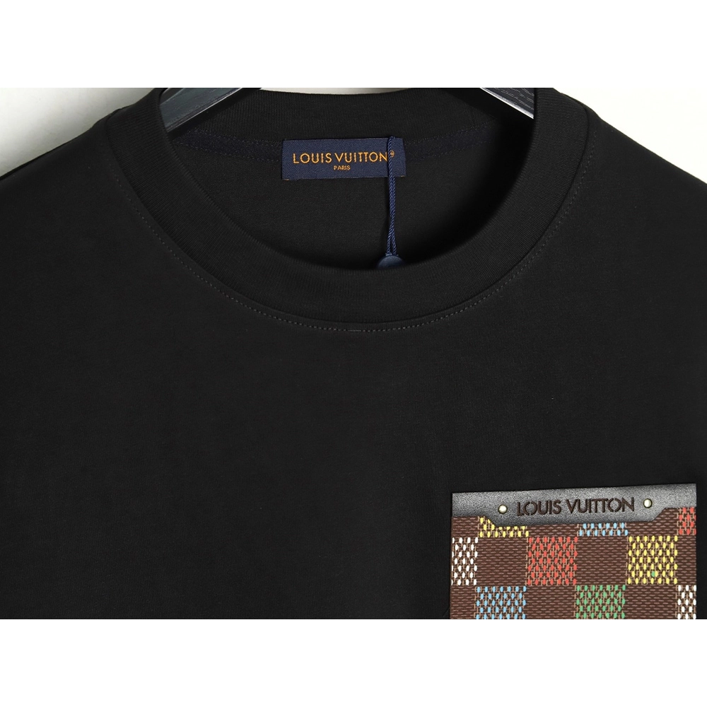 Louis Vuitton Checkerboard Leather Patches Pocket Short Sleeves TSK1,Louis Vuitton