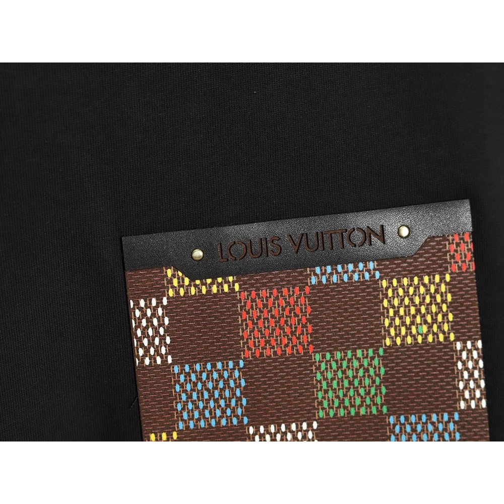 Louis Vuitton Checkerboard Leather Patches Pocket Short Sleeves TSK1,Louis Vuitton