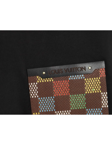 Louis Vuitton Checkerboard Leather Patches Pocket Short Sleeves TSK1,Louis Vuitton