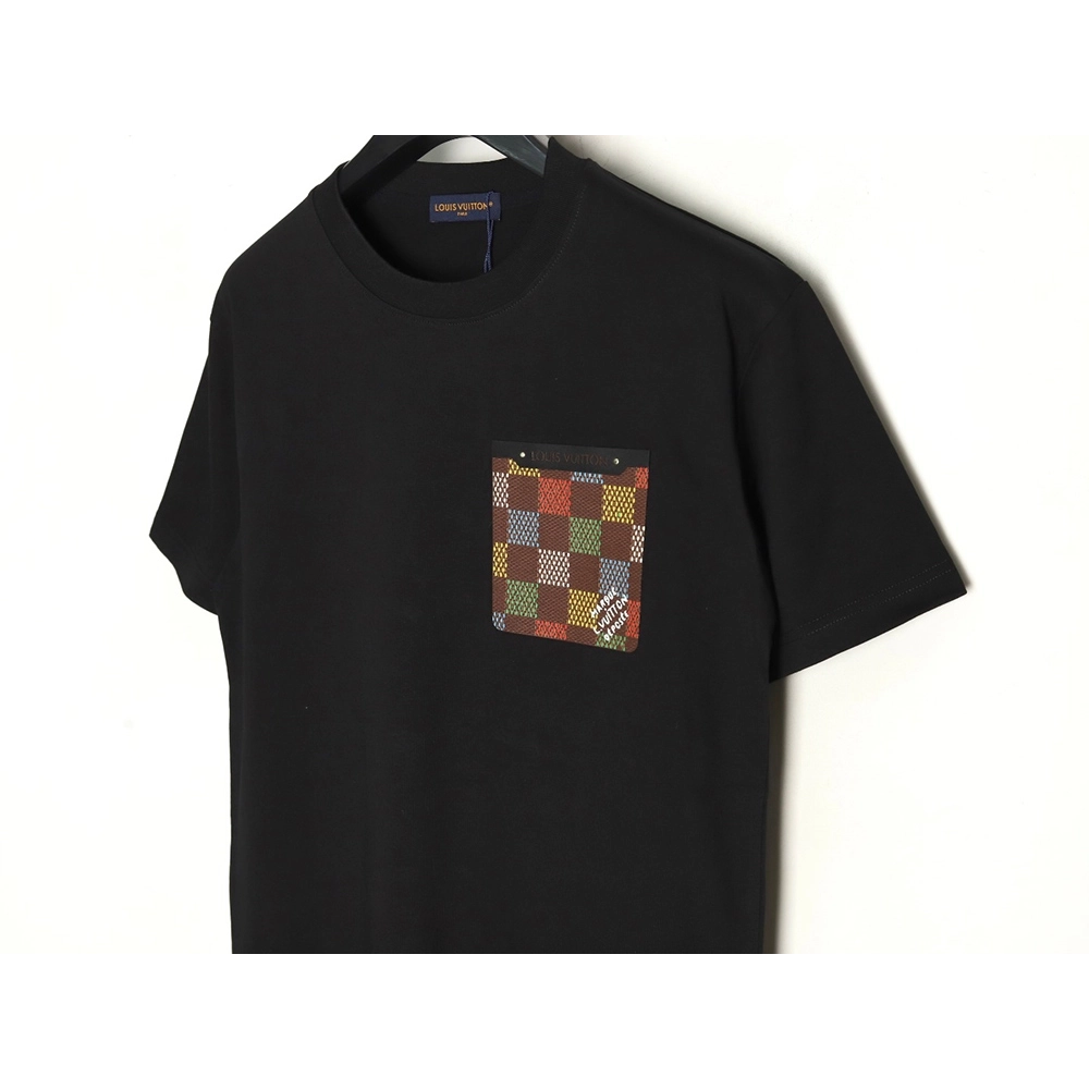 Louis Vuitton Checkerboard Leather Patches Pocket Short Sleeves TSK1,Louis Vuitton