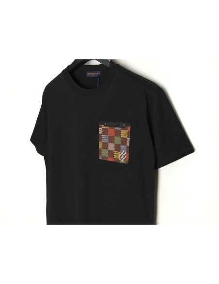 Louis Vuitton Checkerboard Leather Patches Pocket Short Sleeves TSK1,Louis Vuitton