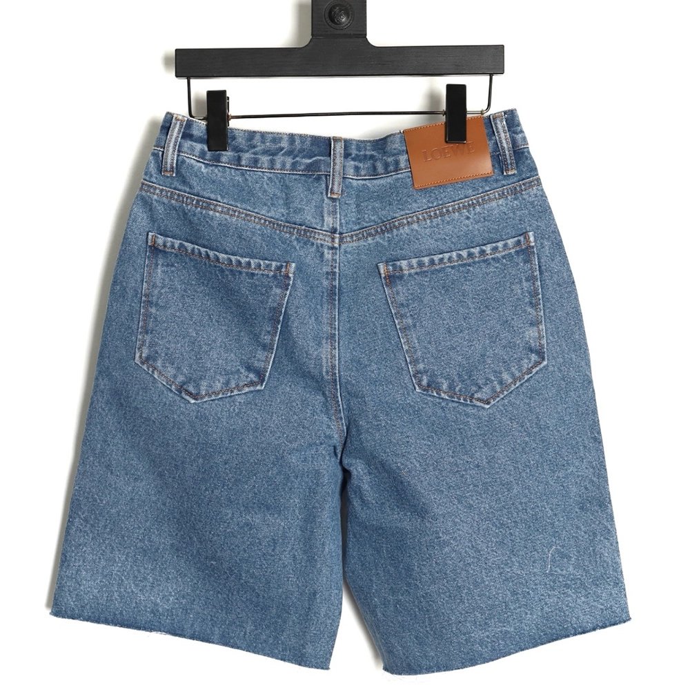 Loewe half-embroidered denim shorts,Loewe