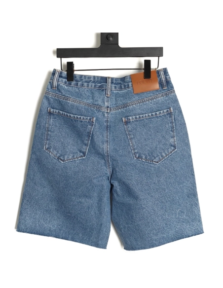 Loewe half-embroidered denim shorts,Loewe