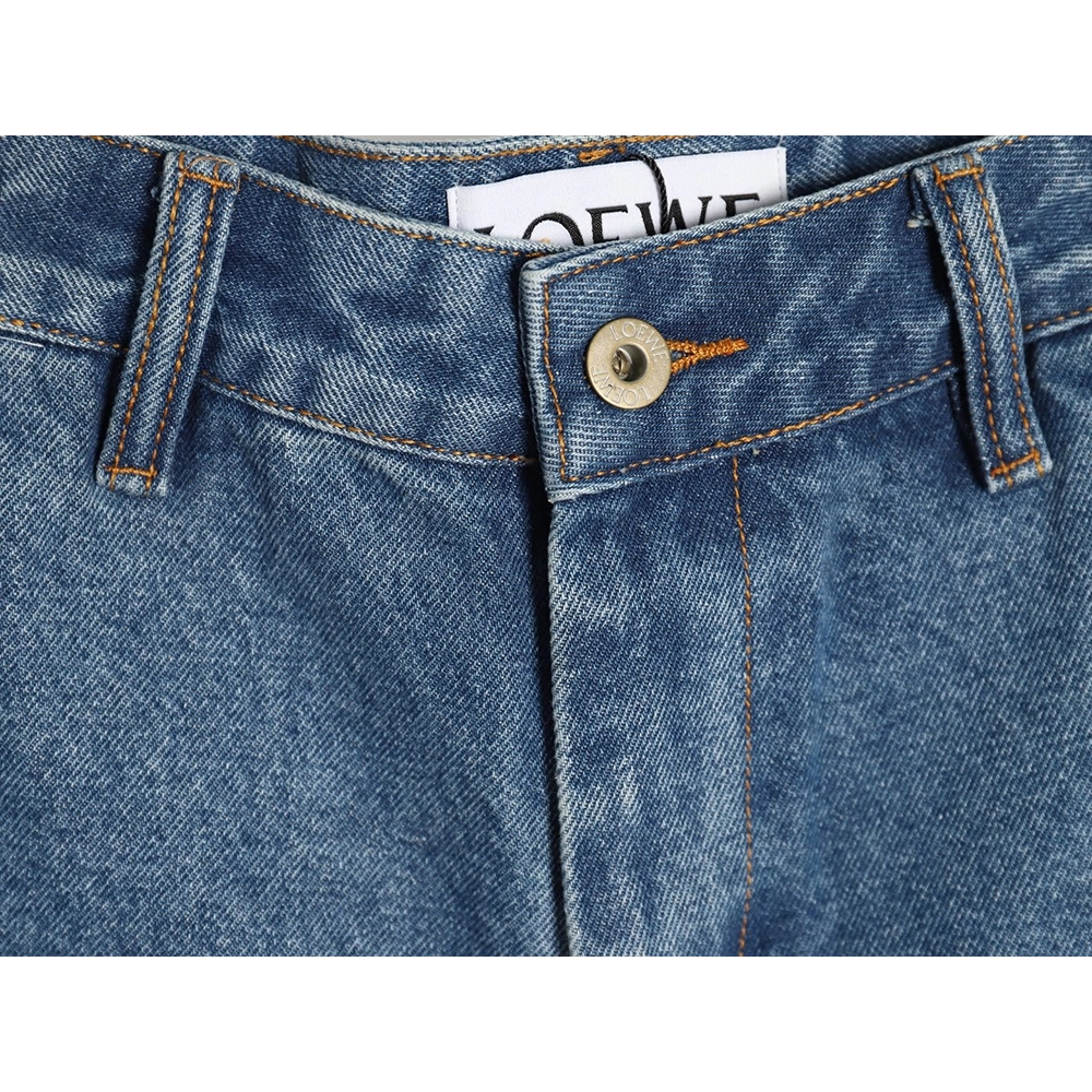 Loewe half-embroidered denim shorts,Loewe