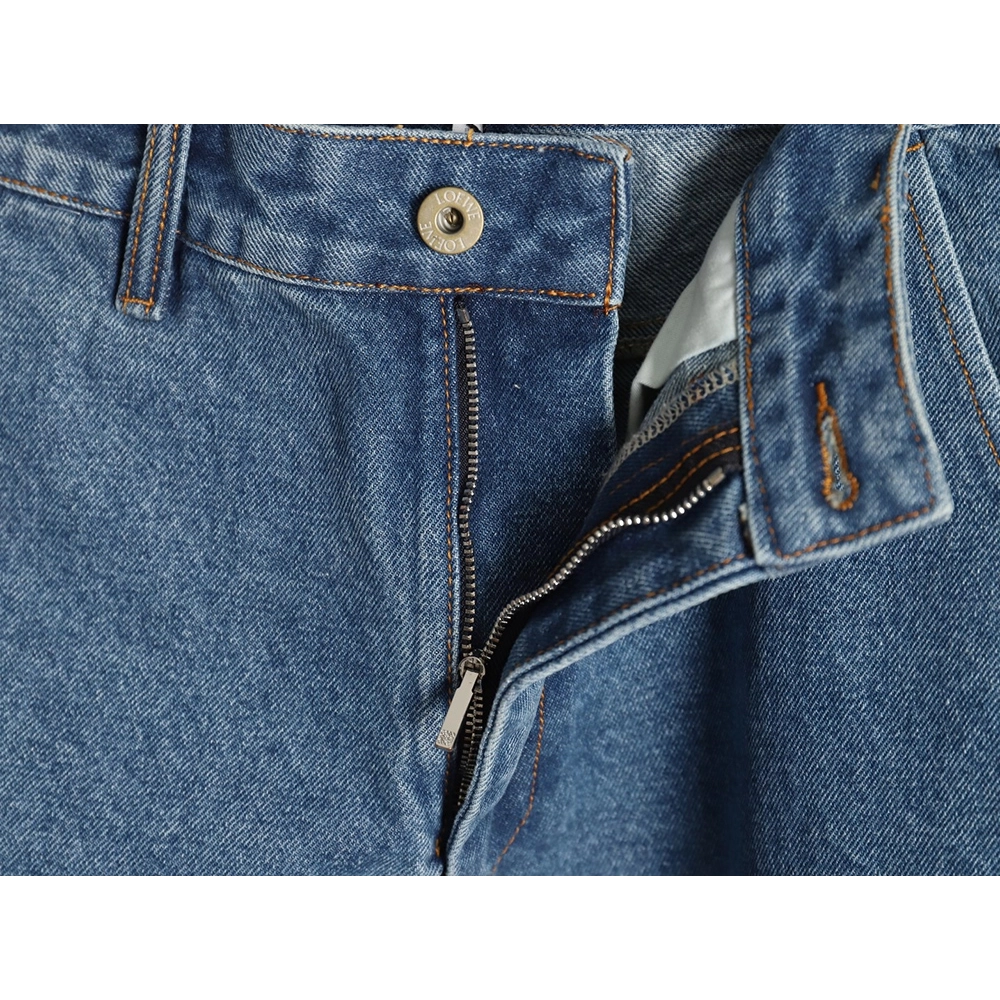 Loewe half-embroidered denim shorts,Loewe