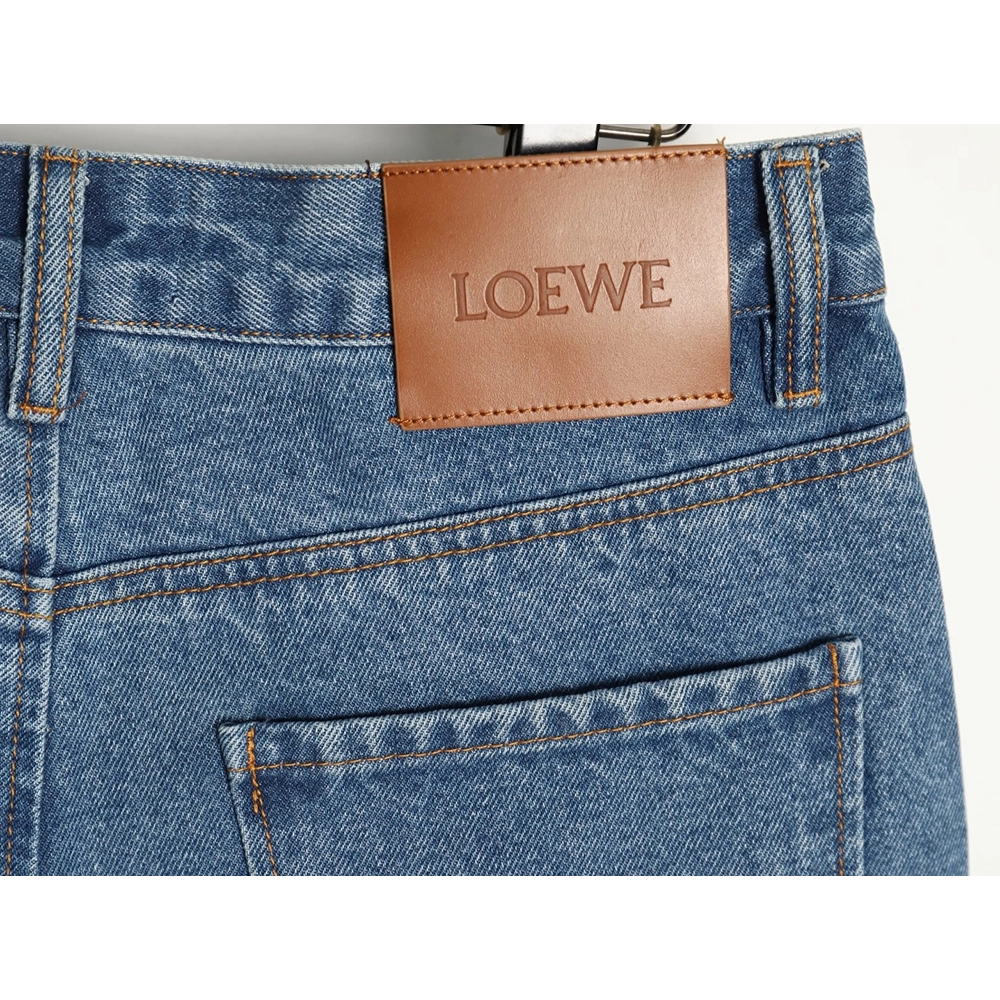 Loewe half-embroidered denim shorts,Loewe
