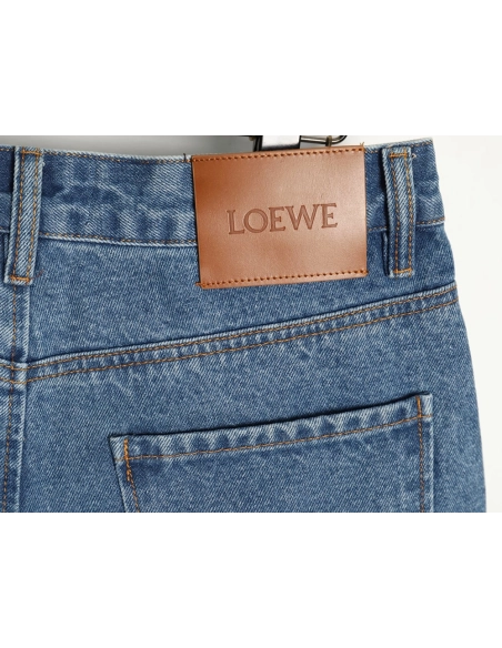 Loewe half-embroidered denim shorts,Loewe