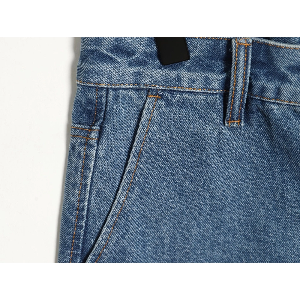 Loewe half-embroidered denim shorts,Loewe