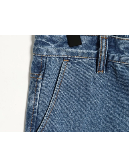 Loewe half-embroidered denim shorts,Loewe