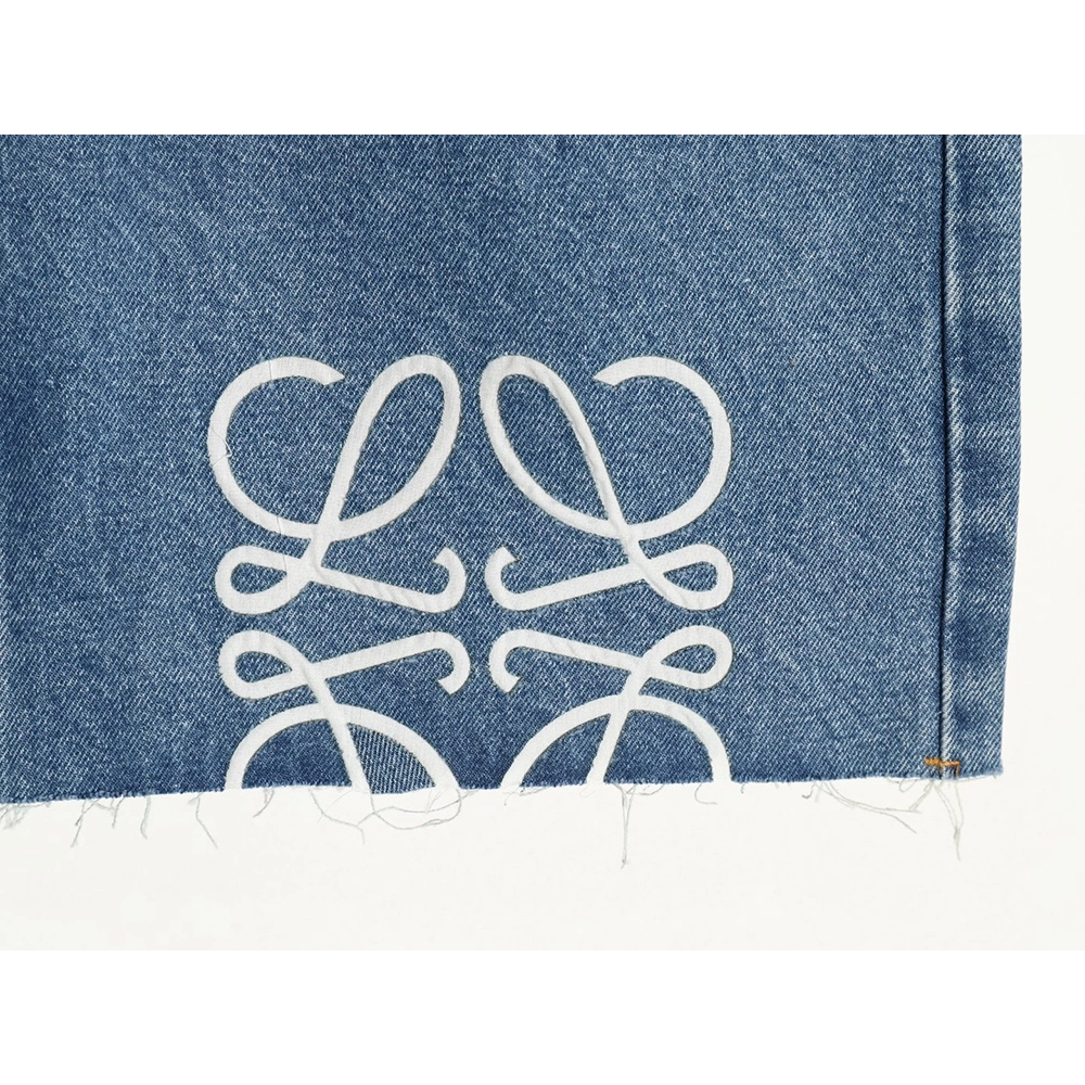 Loewe half-embroidered denim shorts,Loewe