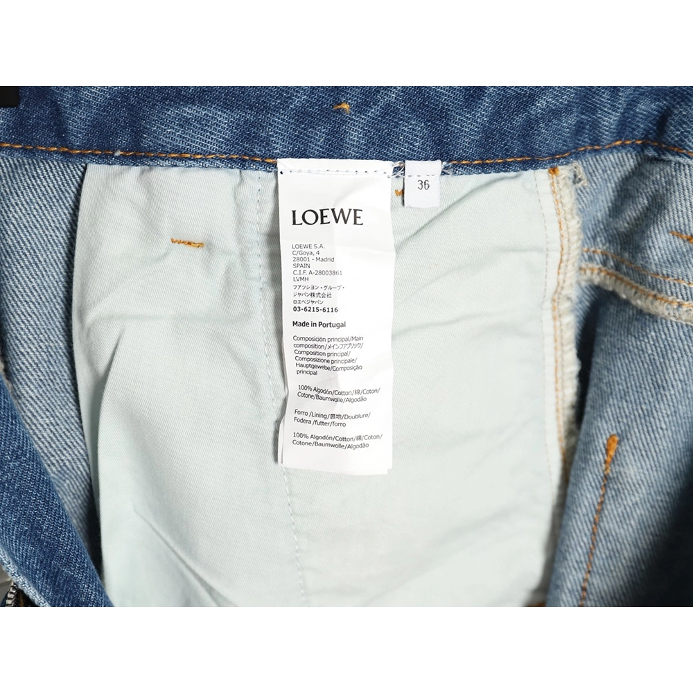 Loewe half-embroidered denim shorts,Loewe