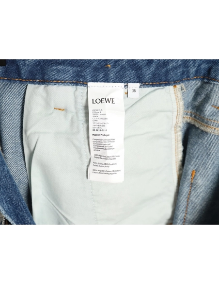 Loewe half-embroidered denim shorts,Loewe