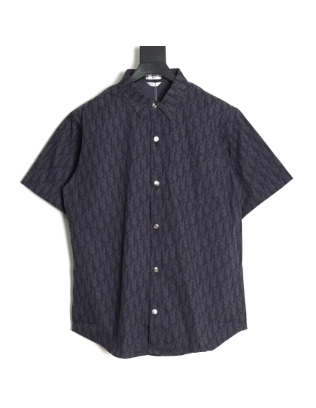 Dior all over print jacquard denim short sleeve shirt tsk1,Dior