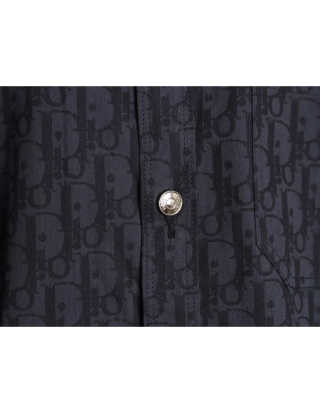 Dior all over print jacquard denim short sleeve shirt tsk1,Dior