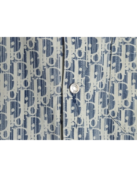 Dior all over print jacquard denim short sleeve shirt,Dior