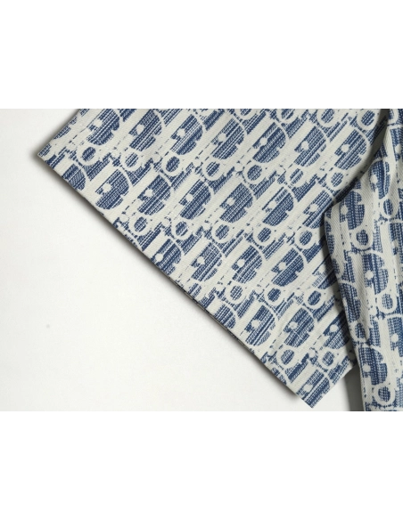 Dior all over print jacquard denim short sleeve shirt,Dior