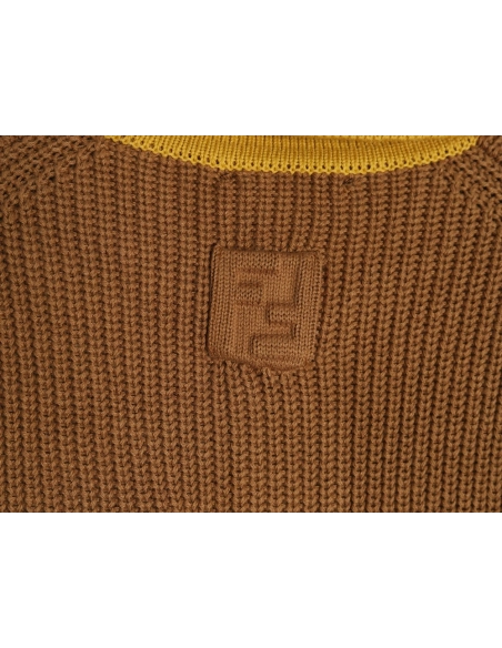 Fendi Badge Striped Jersey Short Sleeve Polo Shirt,Fendi