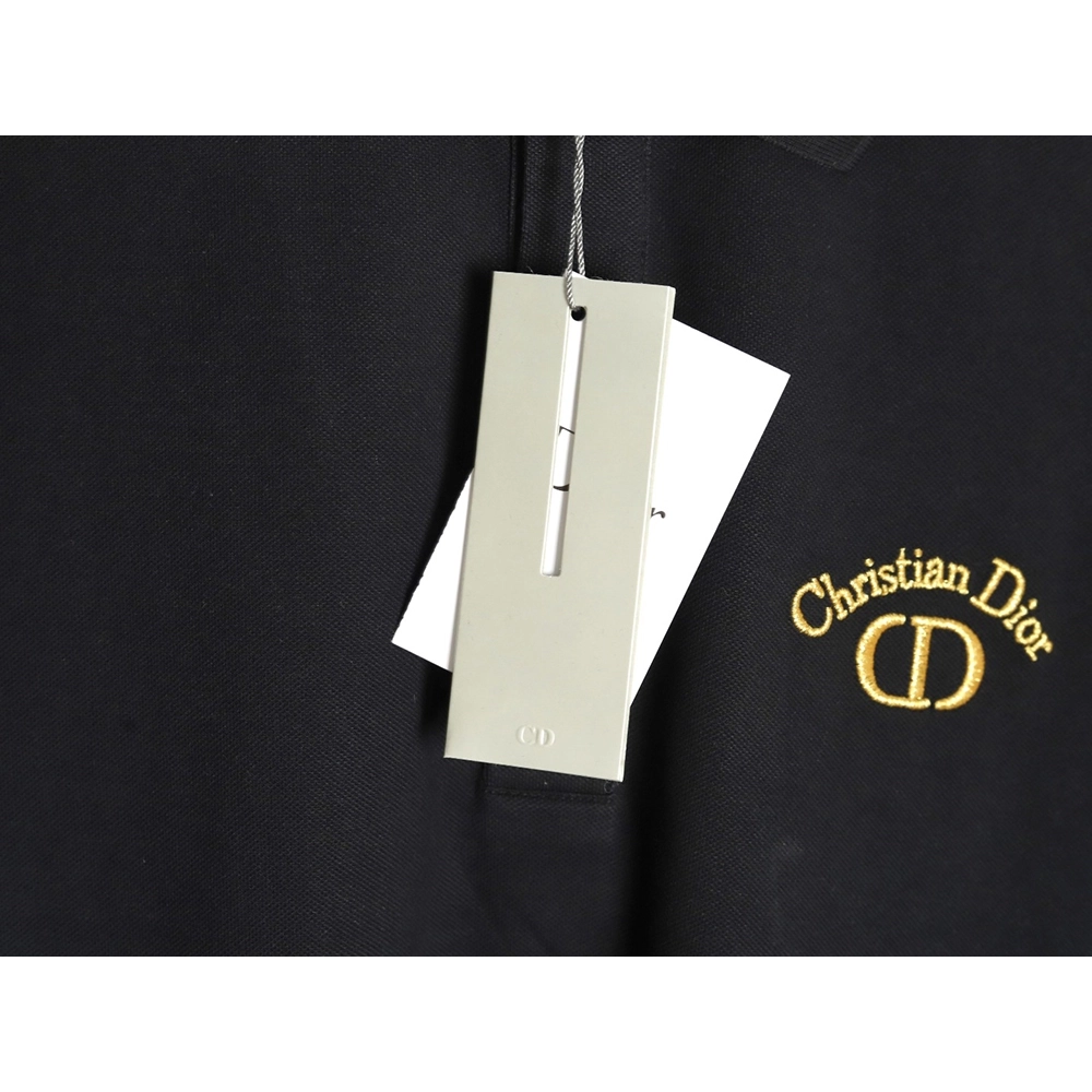 Dior CD gold embroidered letters Polo short sleeve TSK1,Dior