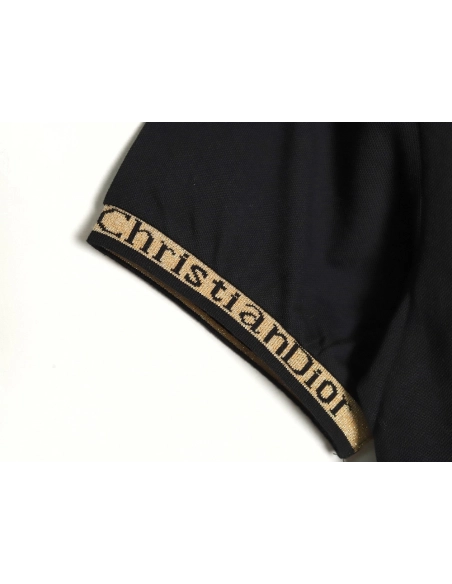 Dior CD gold embroidered letters Polo short sleeve TSK1,Dior