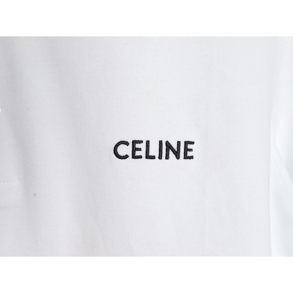 Celine classic embroidered small logo Polo short sleeve,Celine