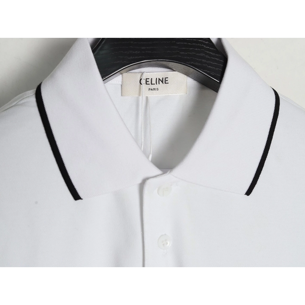 Celine classic embroidered small logo Polo short sleeve,Celine