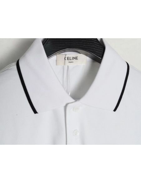 Celine classic embroidered small logo Polo short sleeve,Celine