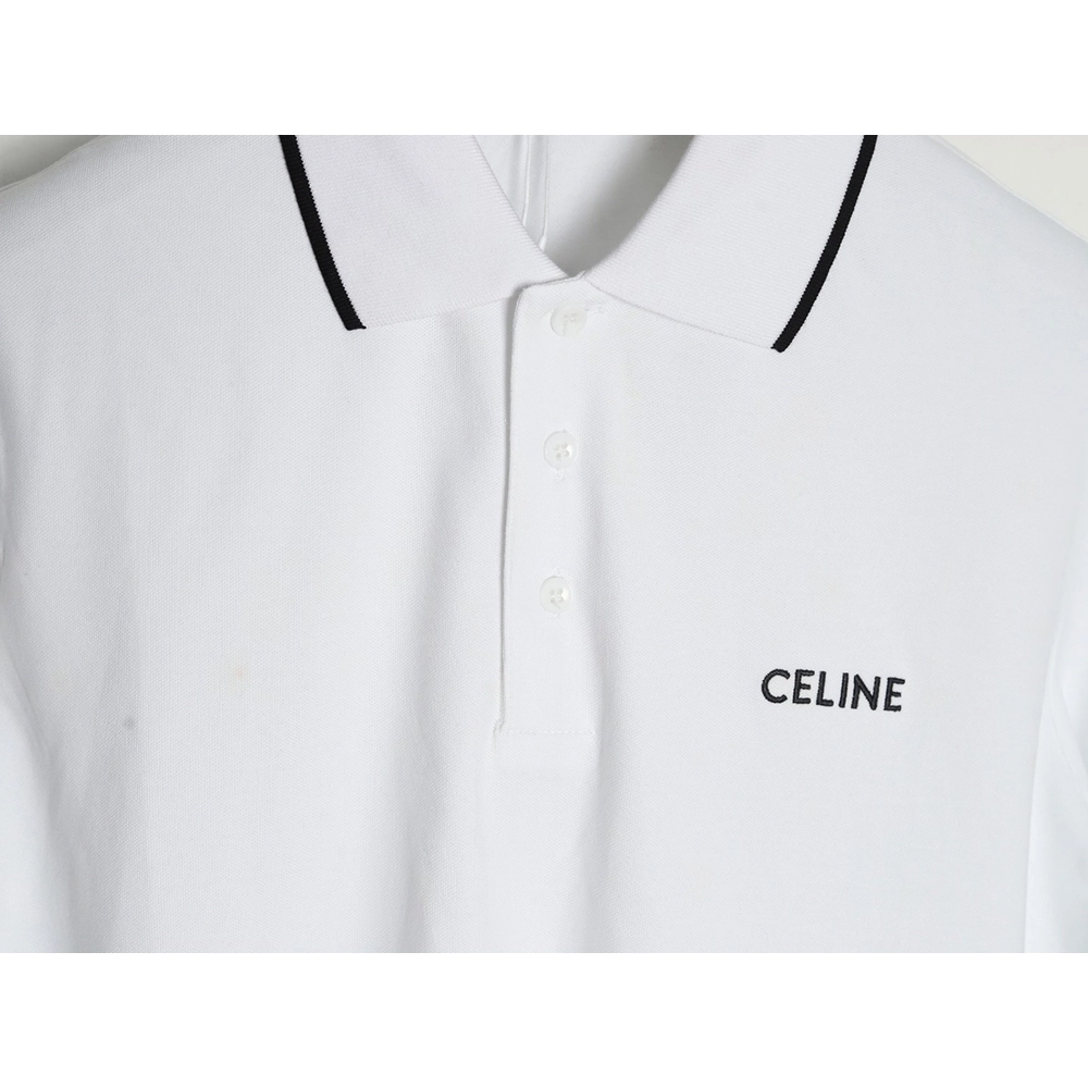 Celine classic embroidered small logo Polo short sleeve,Celine