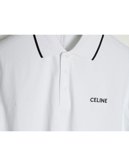Celine classic embroidered small logo Polo short sleeve,Celine