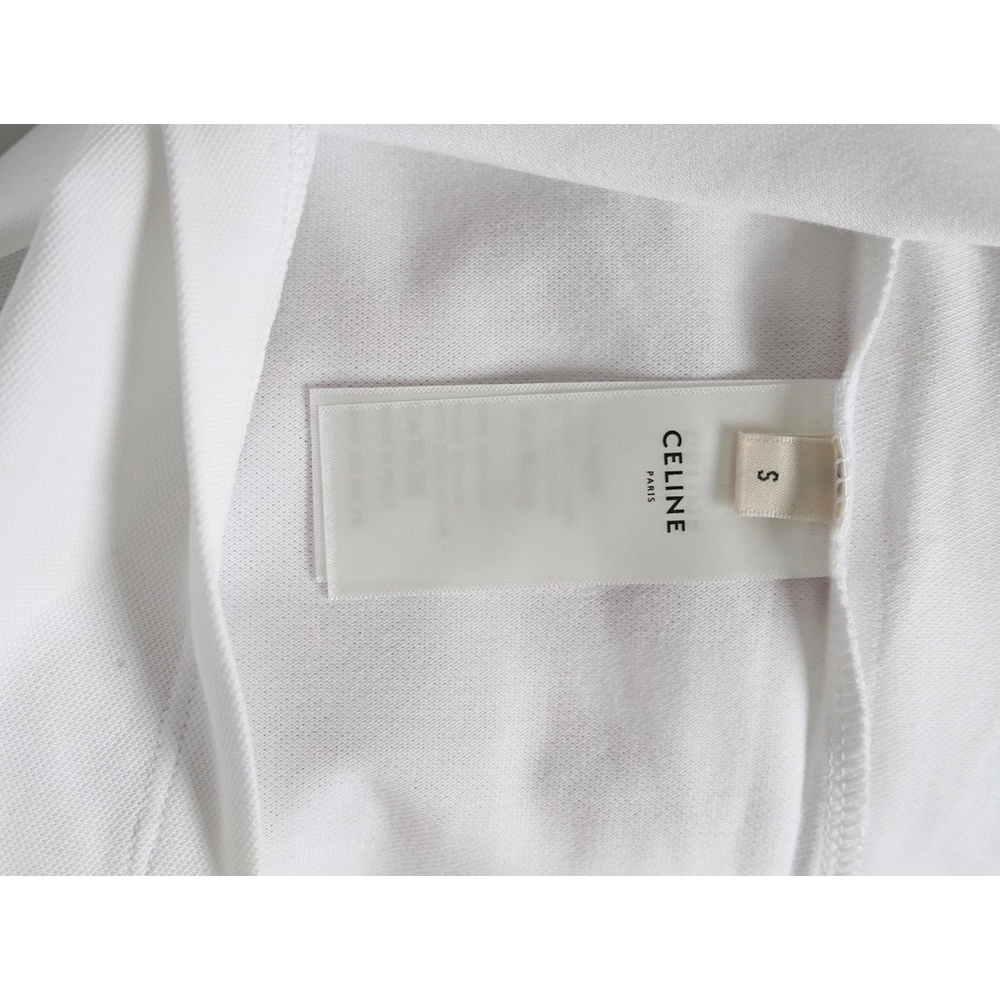 Celine classic embroidered small logo Polo short sleeve,Celine