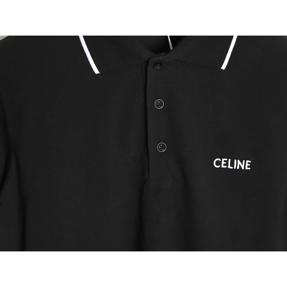Celine classic embroidered small logo Polo short sleeve TSK1,Celine