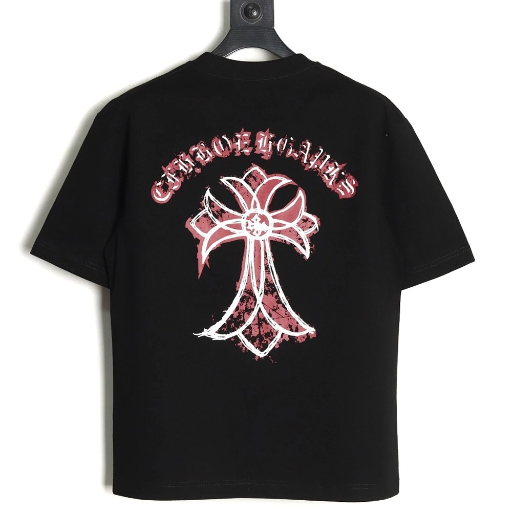 Chrome Hearts mottled cross Sanskrit print short sleeves TSK1,Chrome Hearts