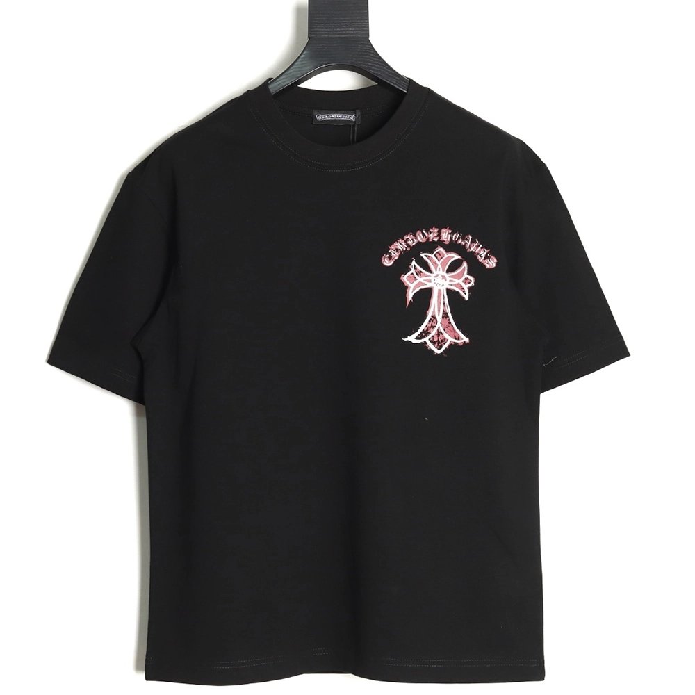 Chrome Hearts mottled cross Sanskrit print short sleeves TSK1,Chrome Hearts