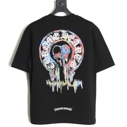 Chrome Hearts ink-dyed horseshoe print short sleeves TSK1,Chrome Hearts