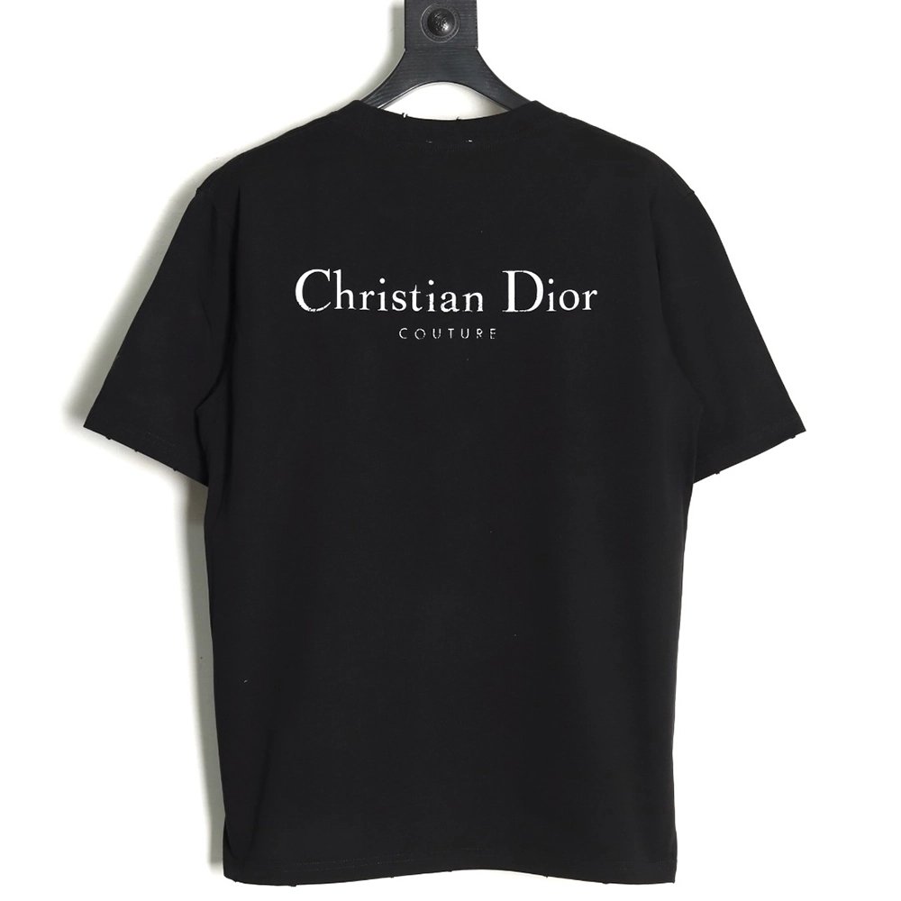 Dior washed distressed letter print short sleeves TSK2,Dior