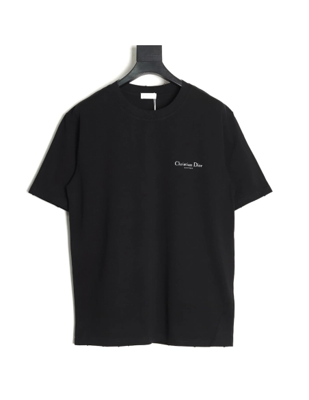 Dior washed distressed letter print short sleeves TSK2,Dior